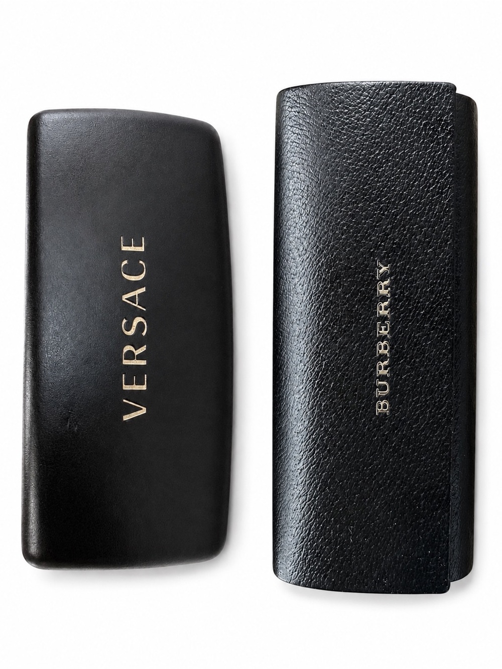 2pc Versace Burberry Black Logo Eyeglass Sunglasses Case Bundle Designer Luxe